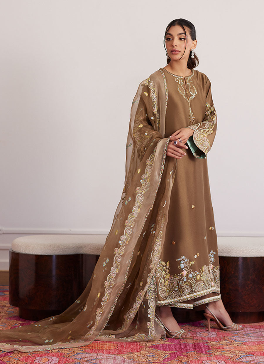 Thea Latte Shirt And Dupatta