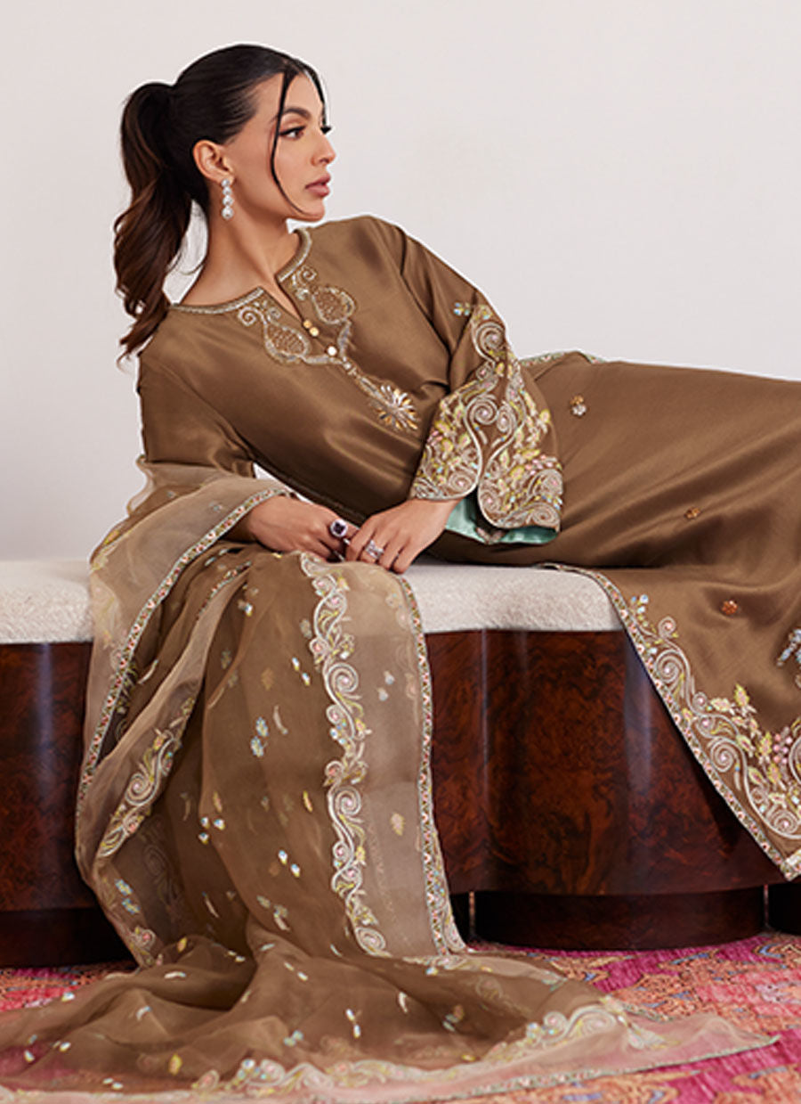 Thea Latte Shirt And Dupatta