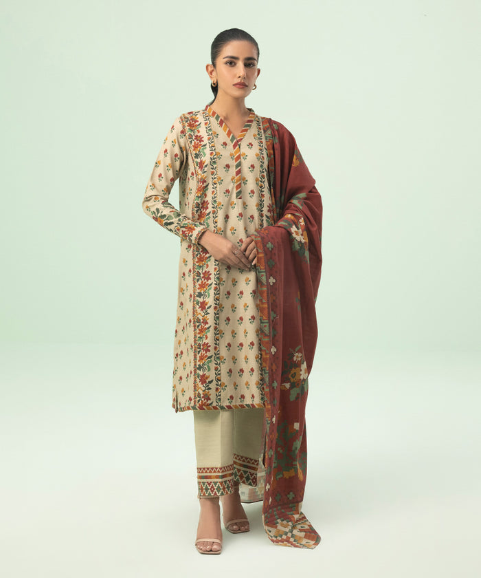 2 PIECE - PRINTED LIGHT KHADDAR SUIT 00U2DDY23V82