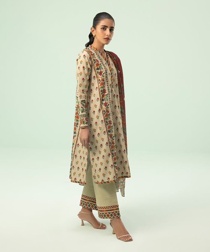 2 PIECE - PRINTED LIGHT KHADDAR SUIT 00U2DDY23V82