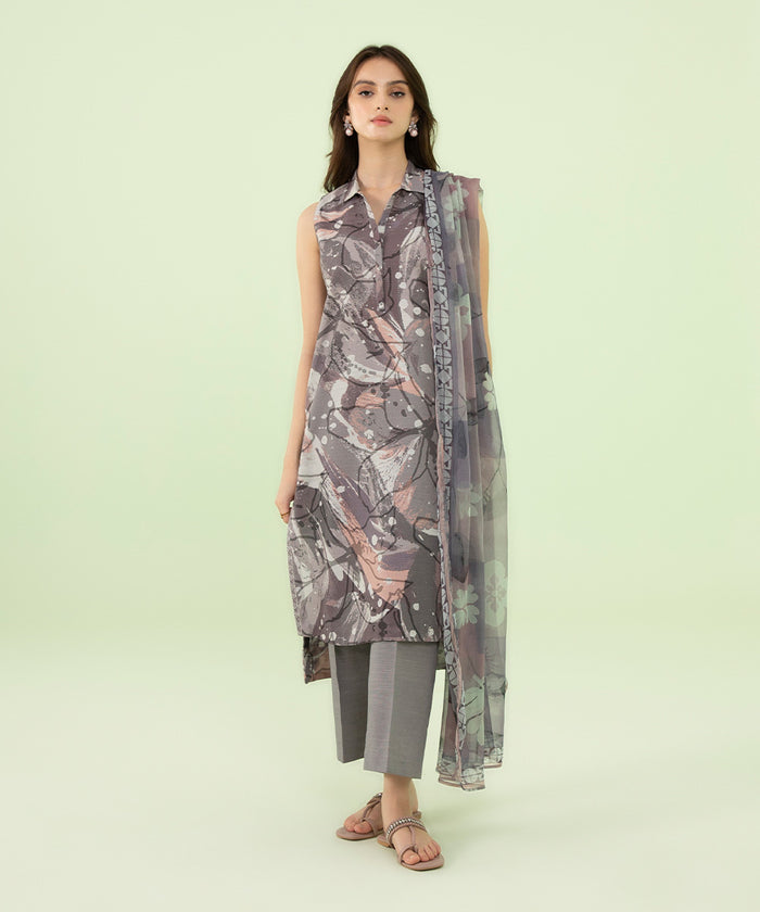 2 PIECE - PRINTED LIGHT KHADDAR SUIT 00U2DDY23V86