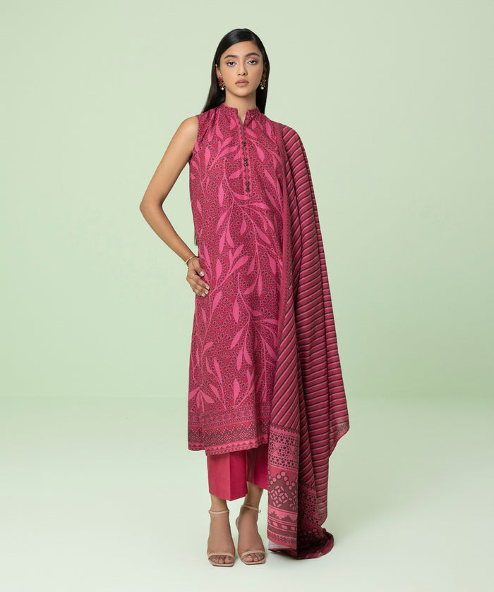 2 PIECE - PRINTED LIGHT KHADDAR SUIT 00U2DDY23V88