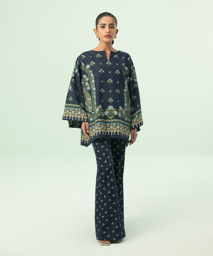 2 PIECE - EMBROIDERED COTTON KARANDI SUIT 00U2TDY23V84