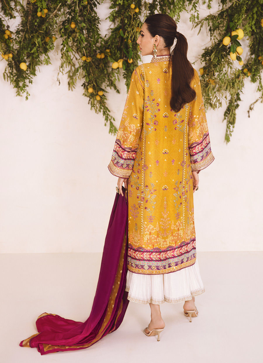 ZARF OCHRE SHIRT AND DUPATTA