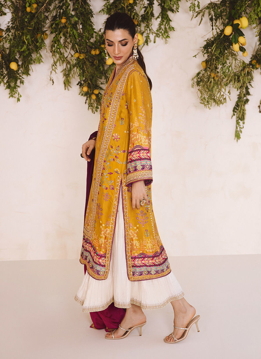 ZARF OCHRE SHIRT AND DUPATTA