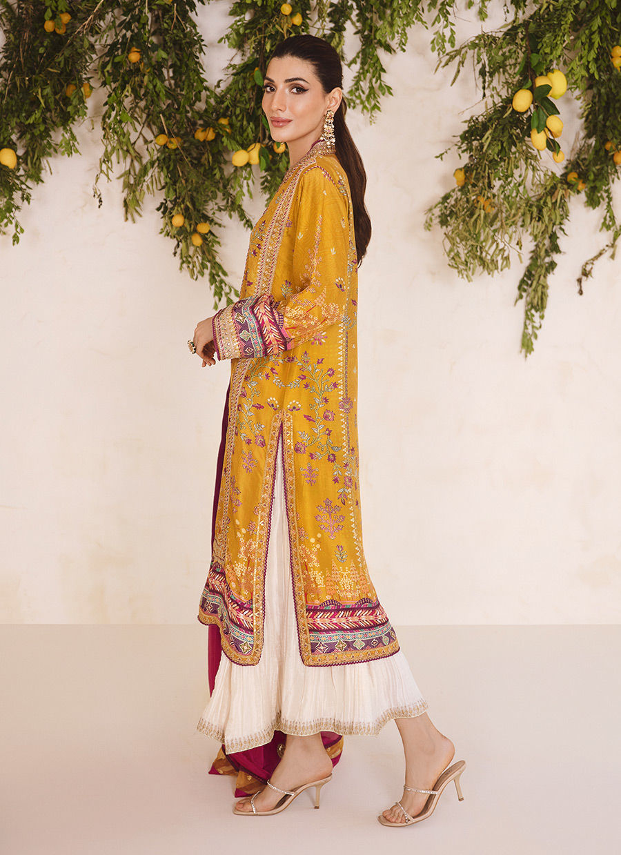 ZARF OCHRE SHIRT AND DUPATTA