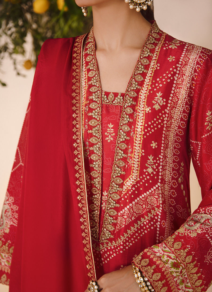 ANEETA CRIMSON SHIRT AND DUPATTA