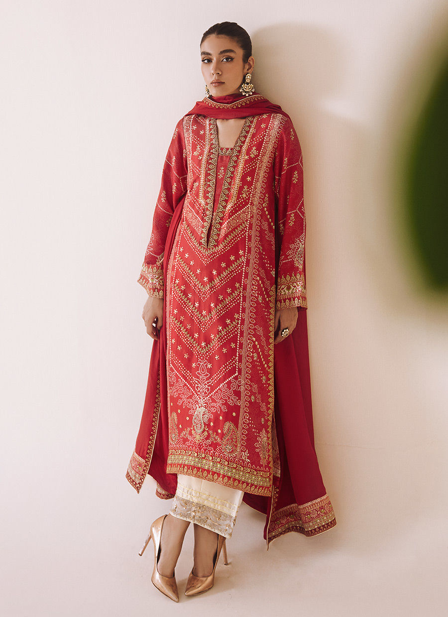 ANEETA CRIMSON SHIRT AND DUPATTA