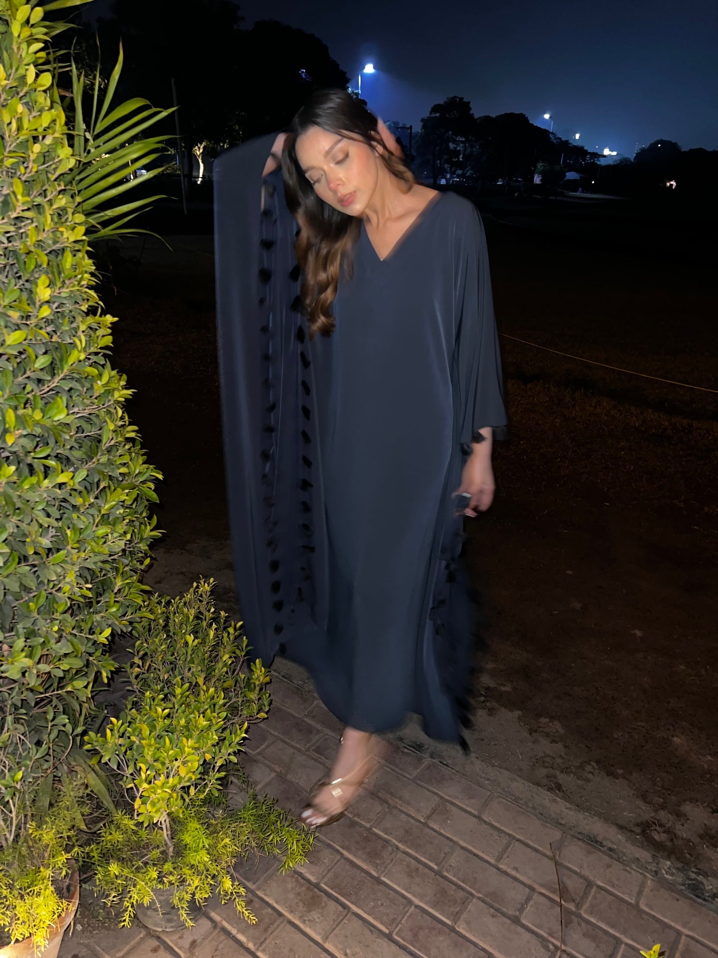 Navy Tassel Kaftaan