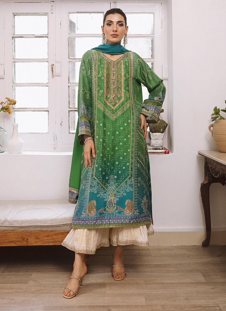 IZMA OMBRE SHIRT AND DUPATTA