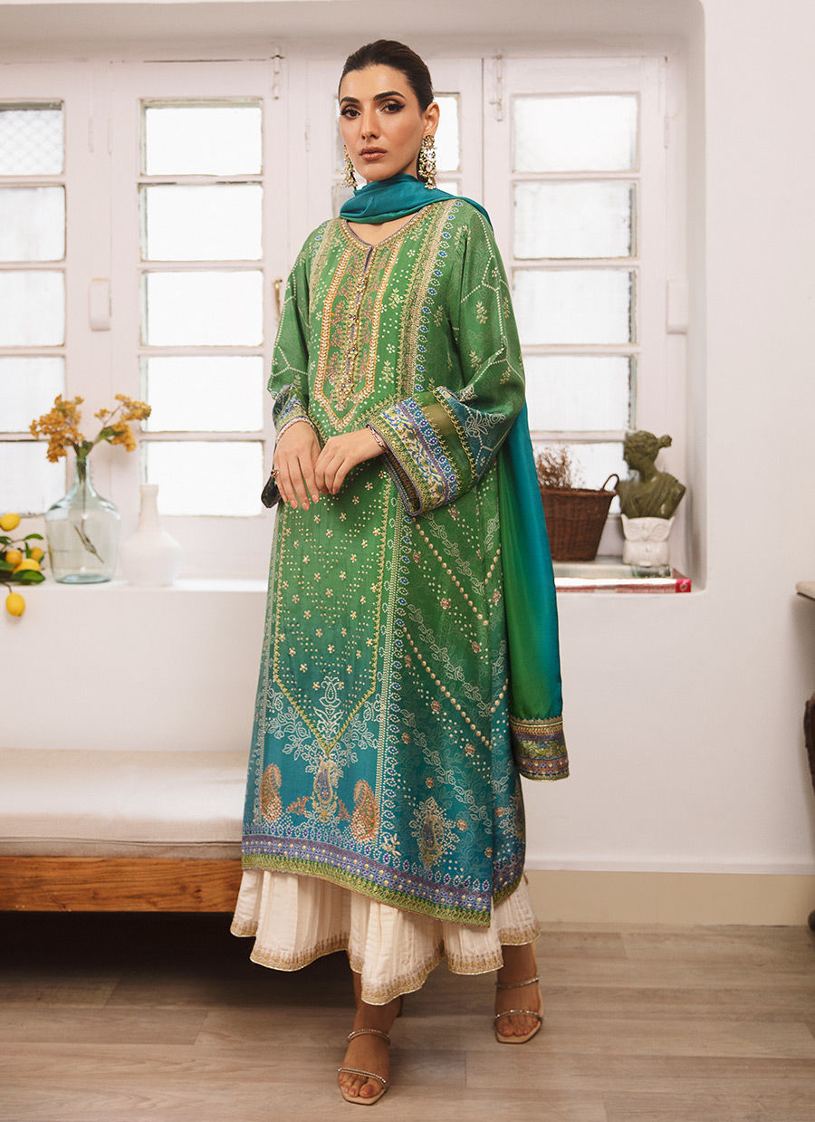 IZMA OMBRE SHIRT AND DUPATTA