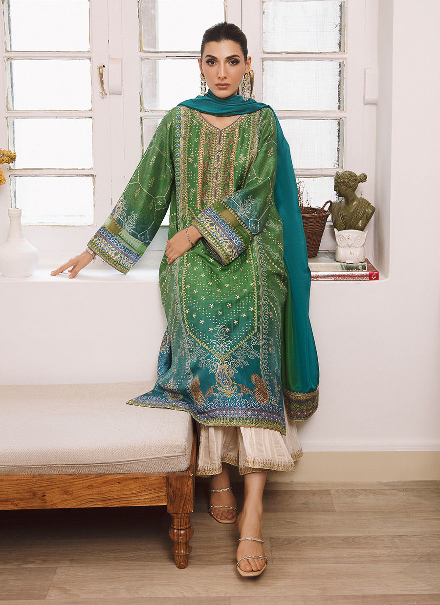 IZMA OMBRE SHIRT AND DUPATTA