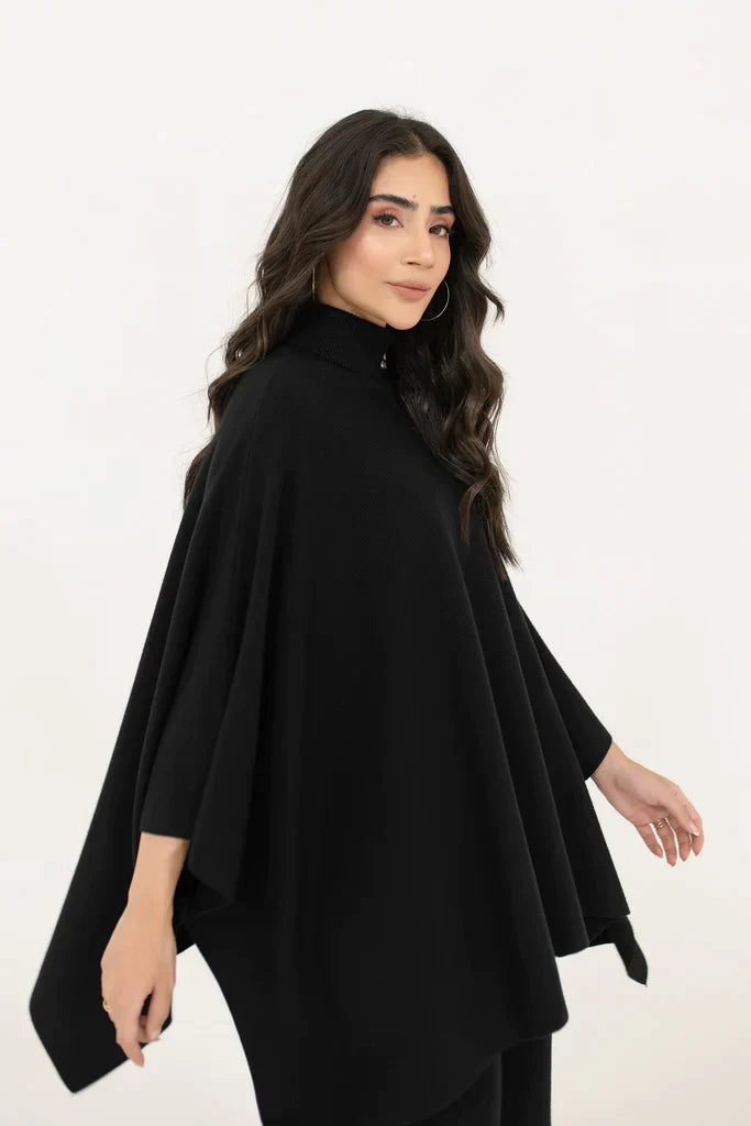 Lily Knitted Cape Black Separates