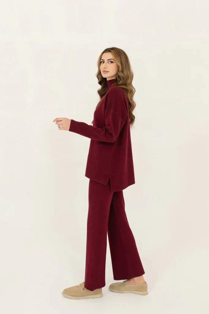 Scarlett Two Piece Knit Set Plum