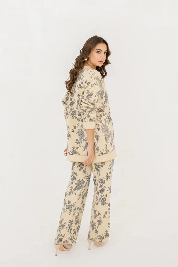 Sasha Floral Knit Suit Blue