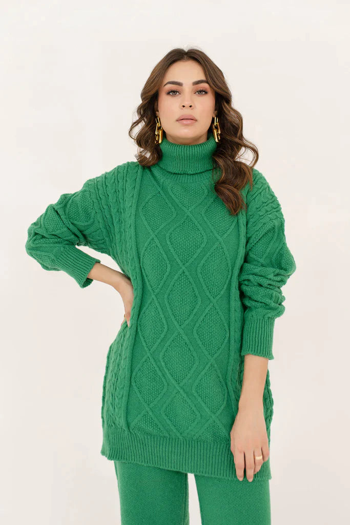 Zayna Green Sweater Suit