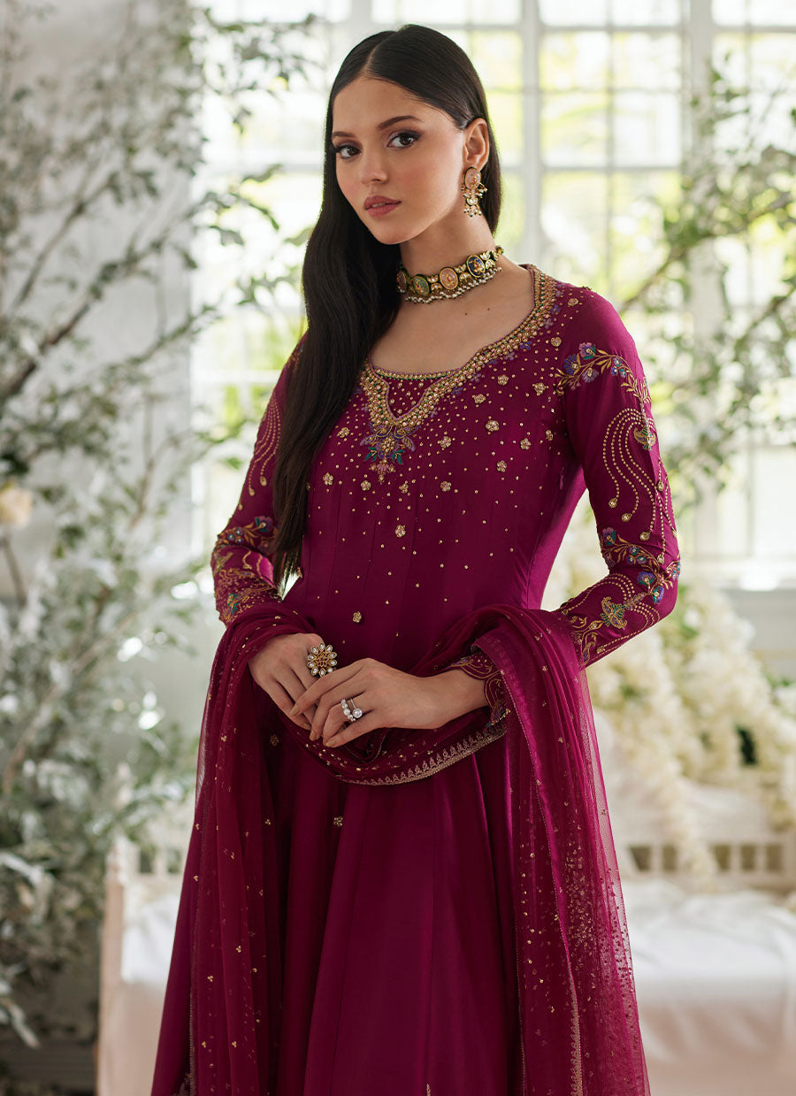 Jihan Fuschia Kalidaar and Dupatta