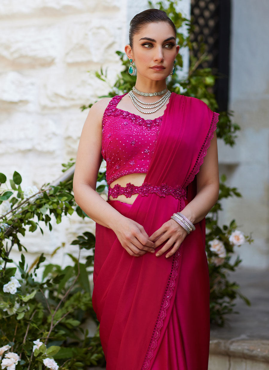 Vezeen Magenta Saree