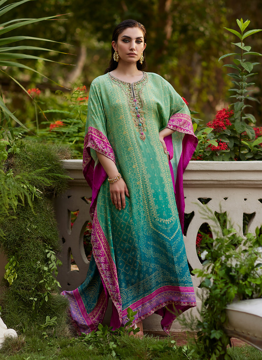 Persia Teal Ombre Kaftan