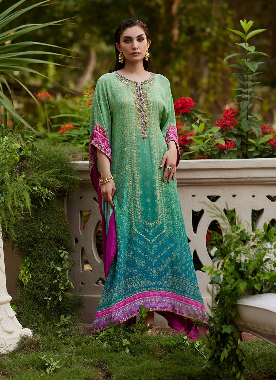 Persia Teal Ombre Kaftan