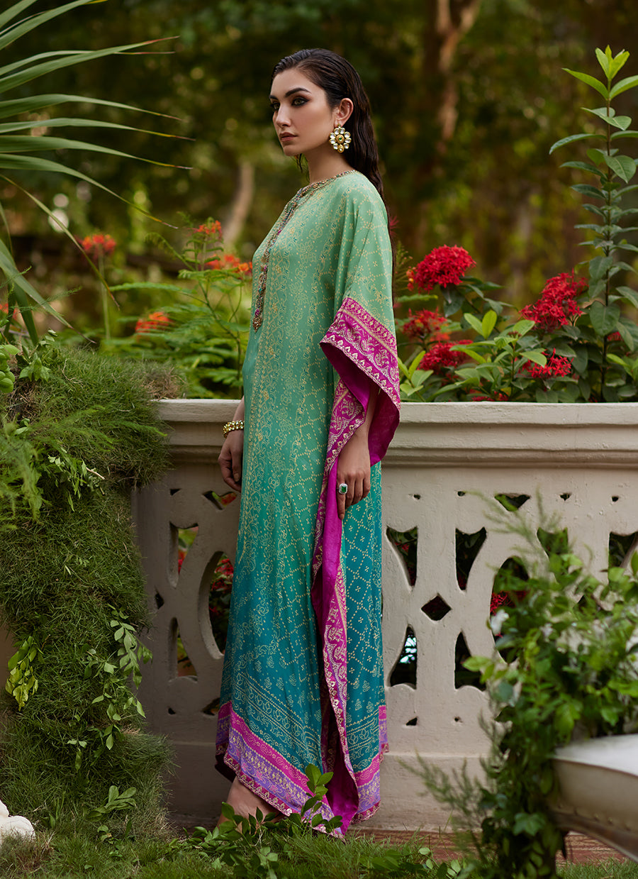 Persia Teal Ombre Kaftan