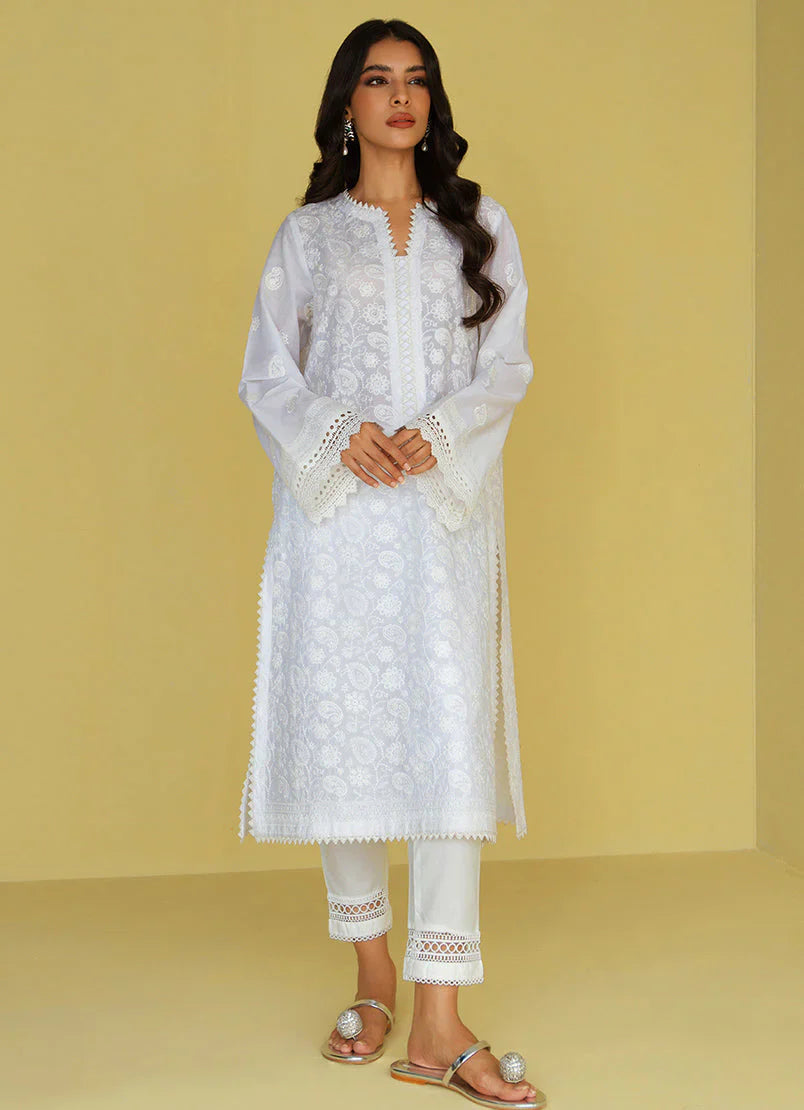 Schiffli Embroidered Kurta