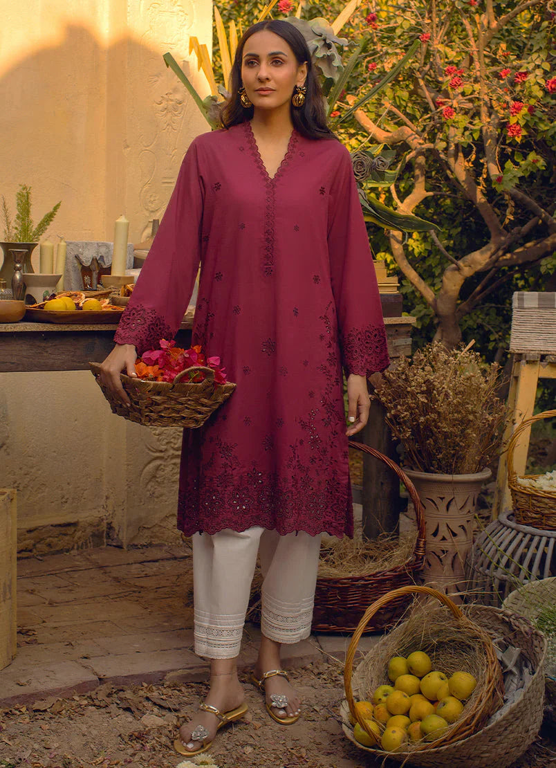 Crimson Embroidered Kurta