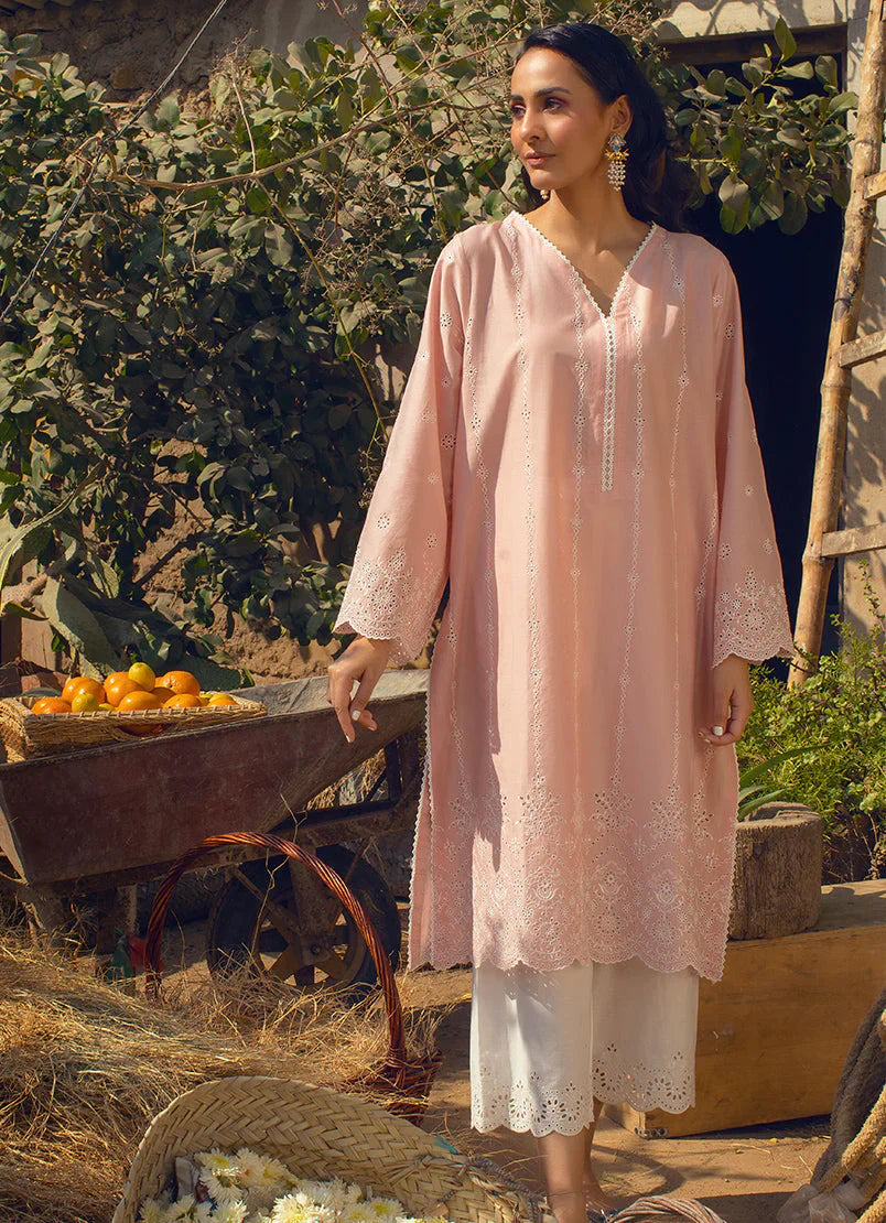 Tea Pink Embroidered Kurta