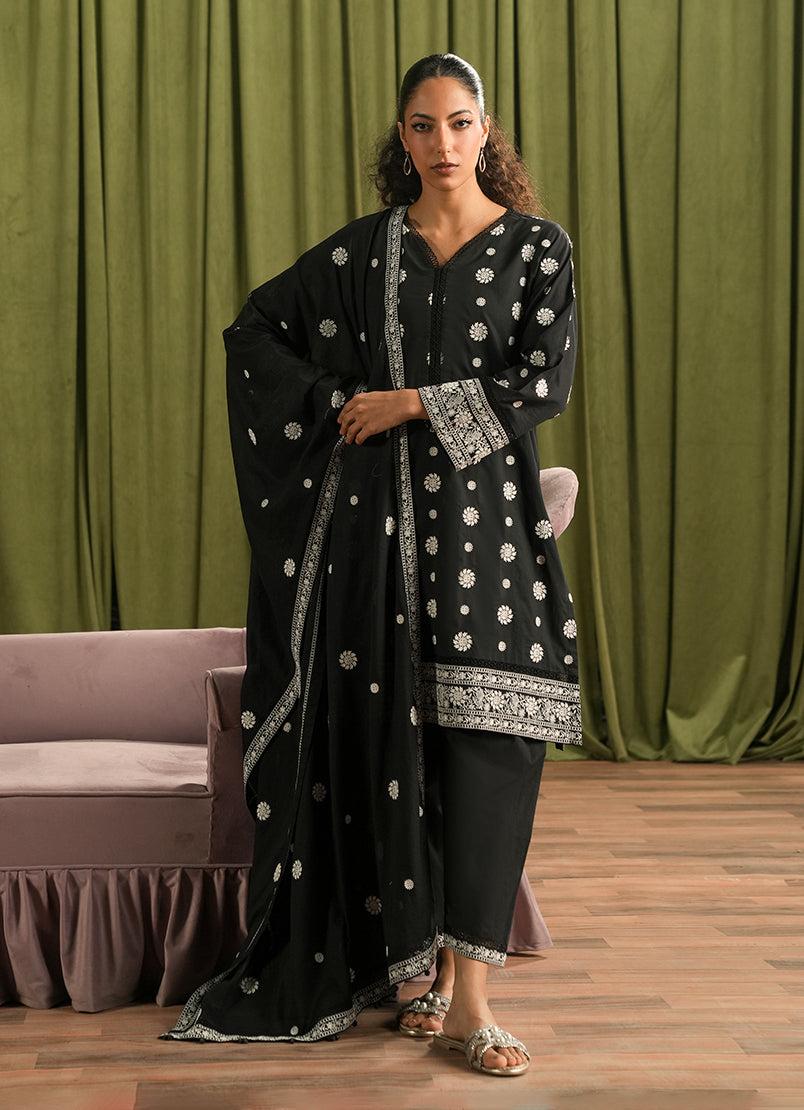 3 PC Embroidered Suit ICSE-213669-12383