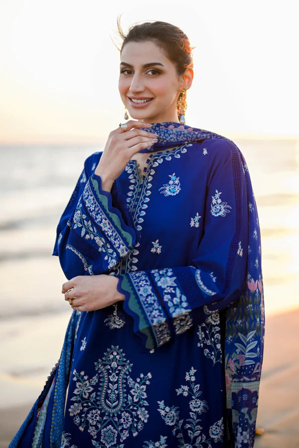 ZAHRA 2: FRESH SAPPHIRE LUXURY LAWN EMBROIDERED (NEL-25605)