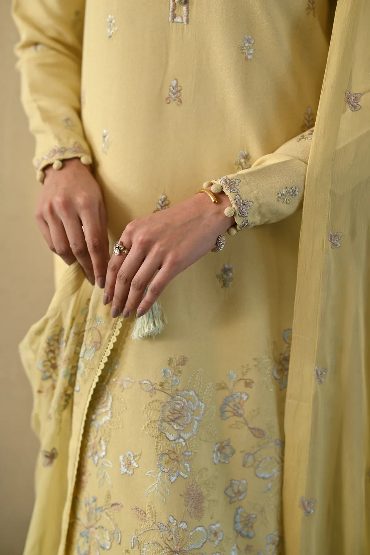 BUTTER YELLOW LUXURY 3PCS SET (NPA3-25401)