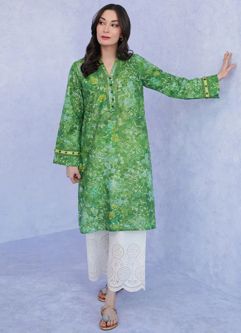 Printed Kurta Forest Green