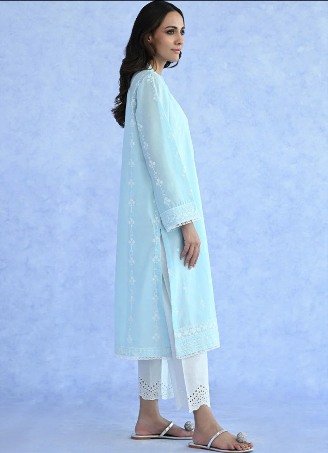 Blue Chikankari Kurta