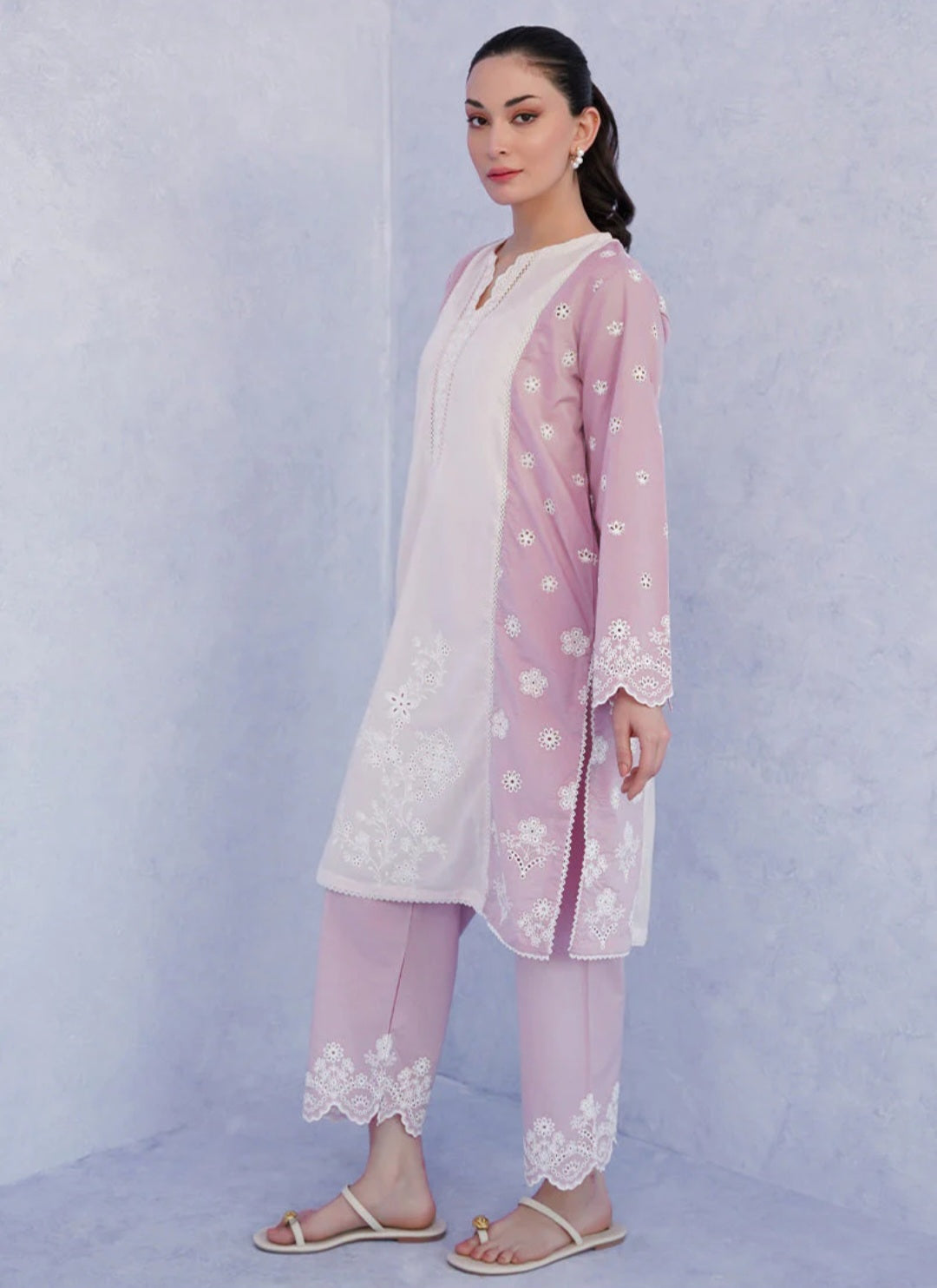 Baby Pink/Mauve Embroidered CO-ORD Set