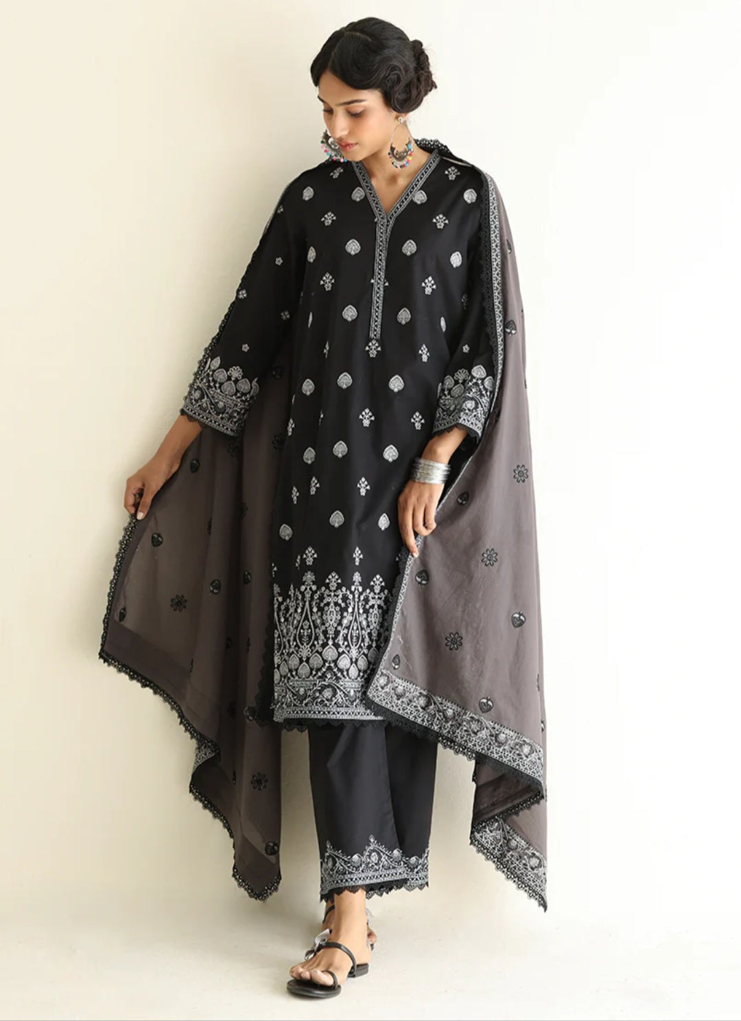 3 PC Embroidered Suit - IPMC23-D6