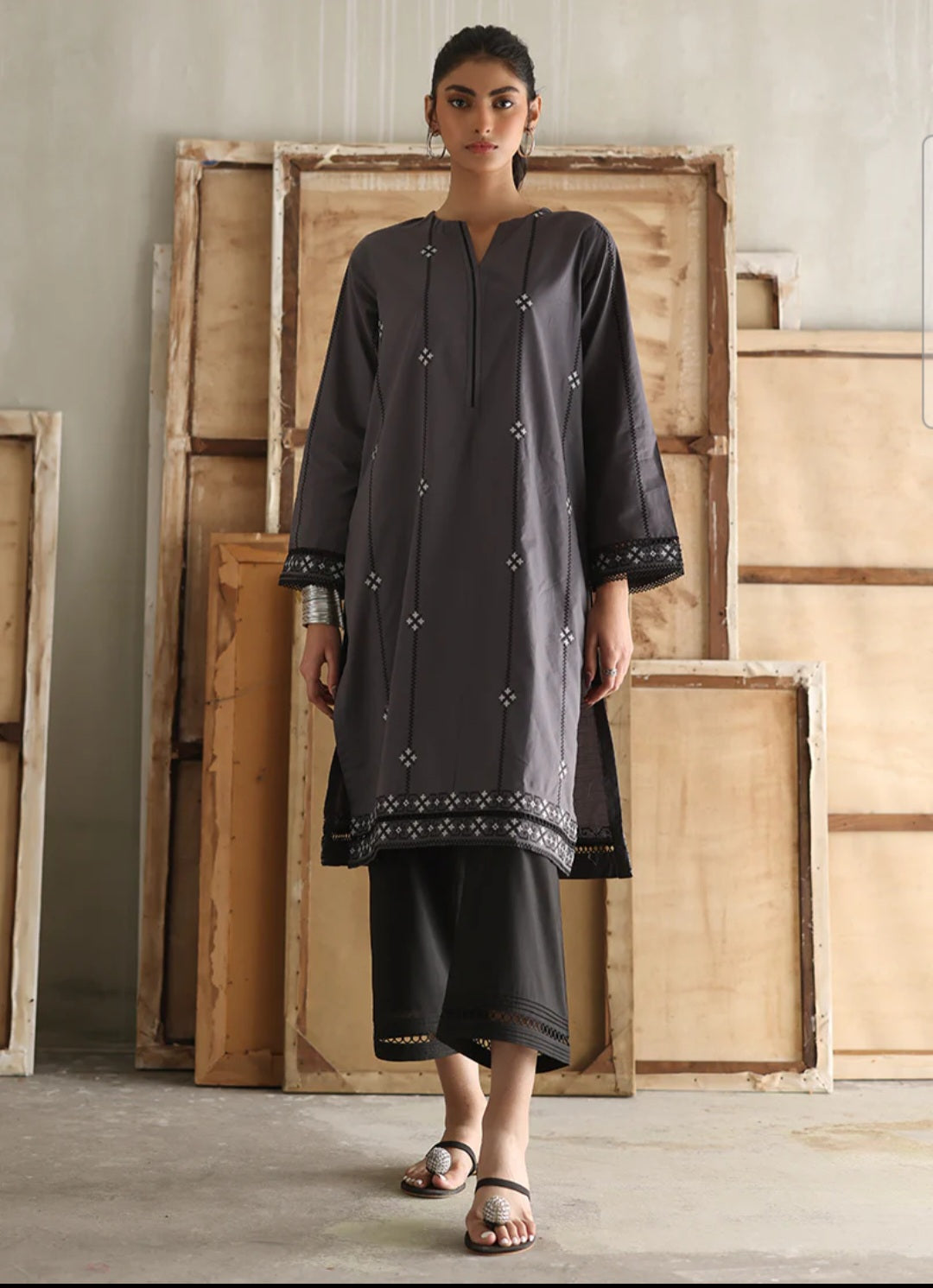 Charcoal Grey Kurta