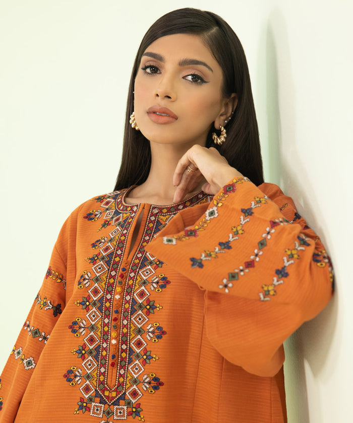 2 PIECE - EMBROIDERED ZARI KHADDAR SUIT U2TEST23V811