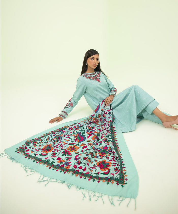 2 PIECE - PRINTED LIGHT KHADDAR SUIT 00U2TDY23V69