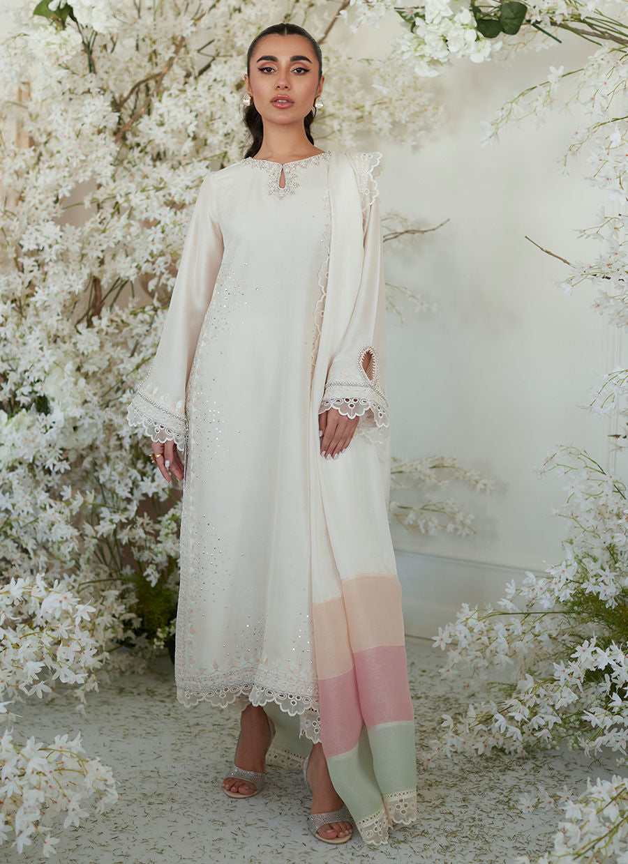 Sika Ivory Shirt And Dupatta